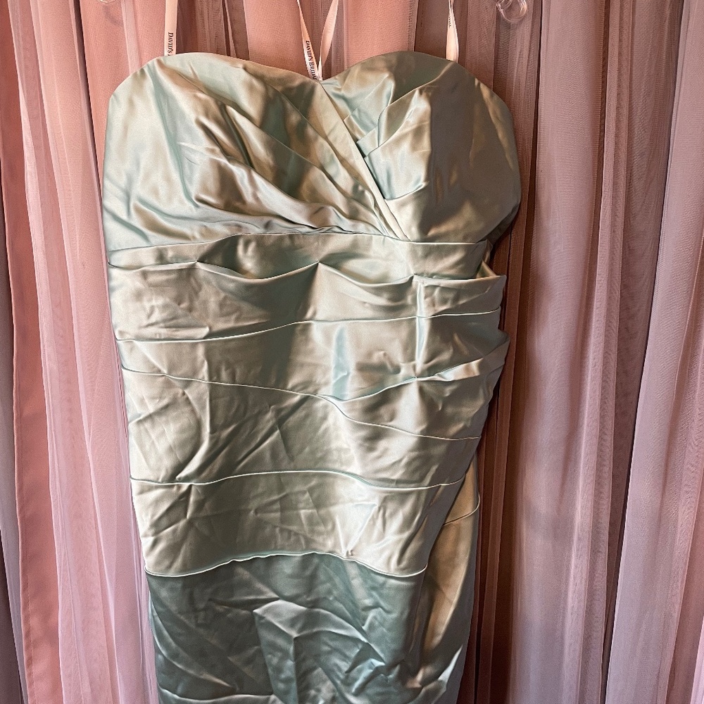 David's Bridal Sweetheart Stretch Satin Dress NWT Size 24